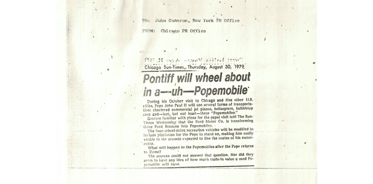 Chicago Sun-Times Popemobile