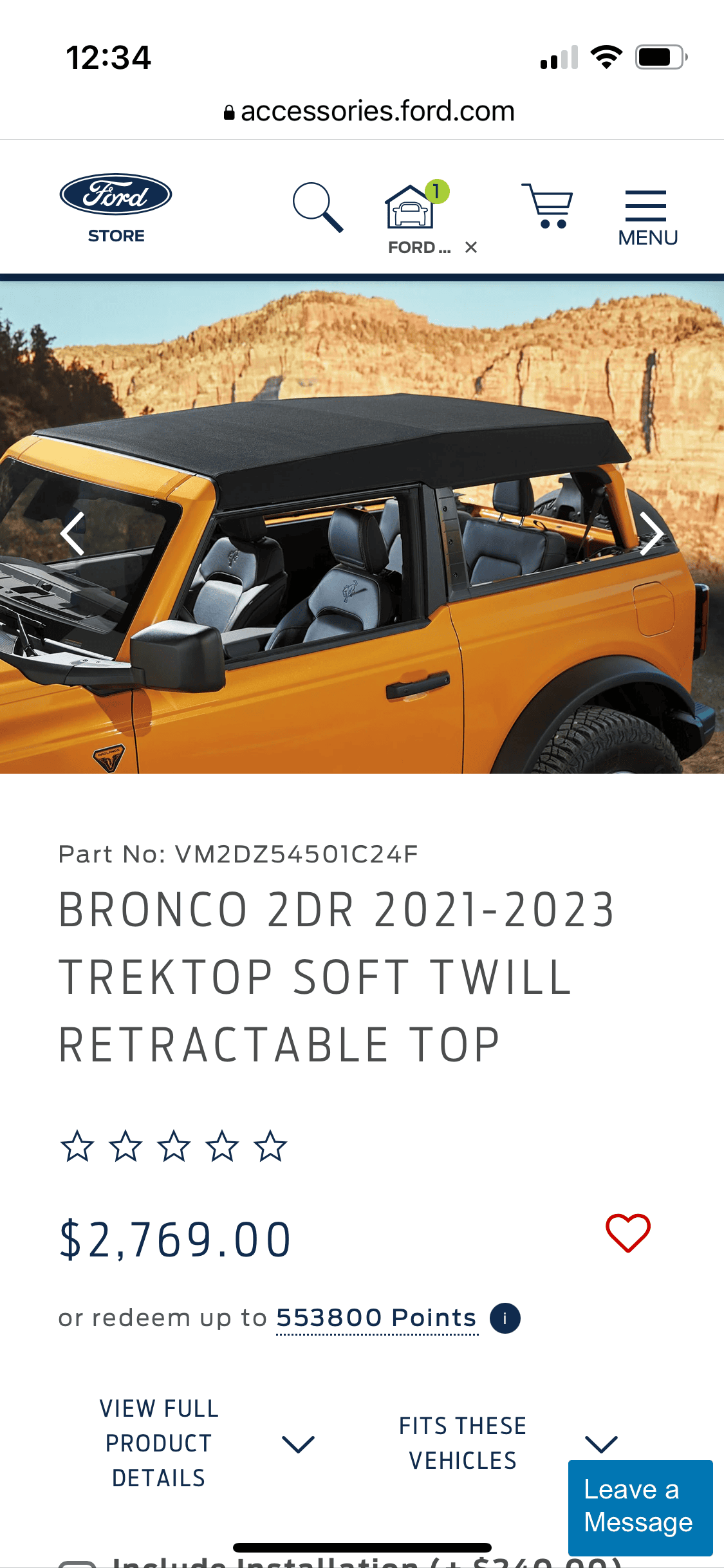 2dr twill soft top 1850 obo *NEW* Bronco Nation