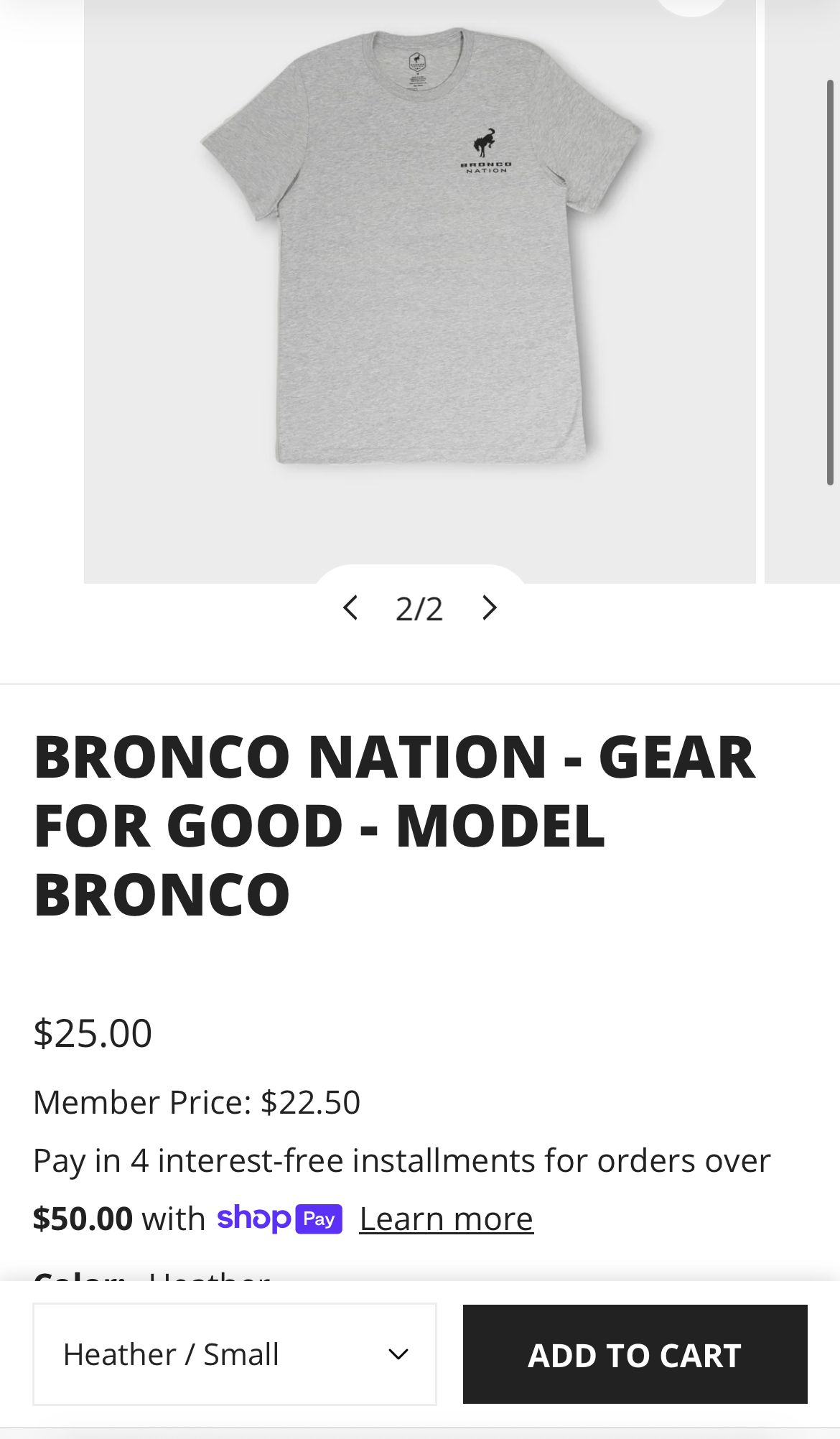 Gear store issue Bronco Nation