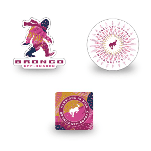 Bronco Off-Roadeo Warriors In Pink Stickers