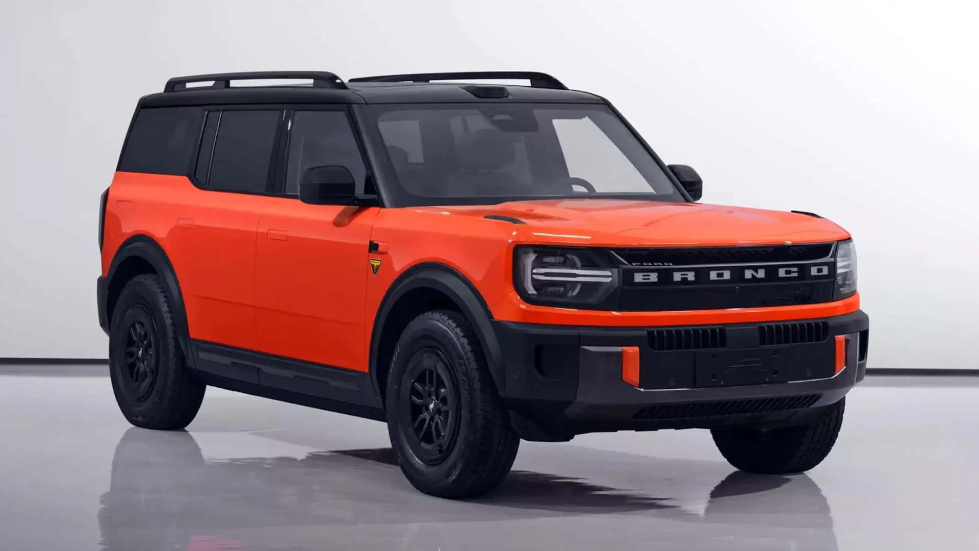 ford bronco ev side profile in studio