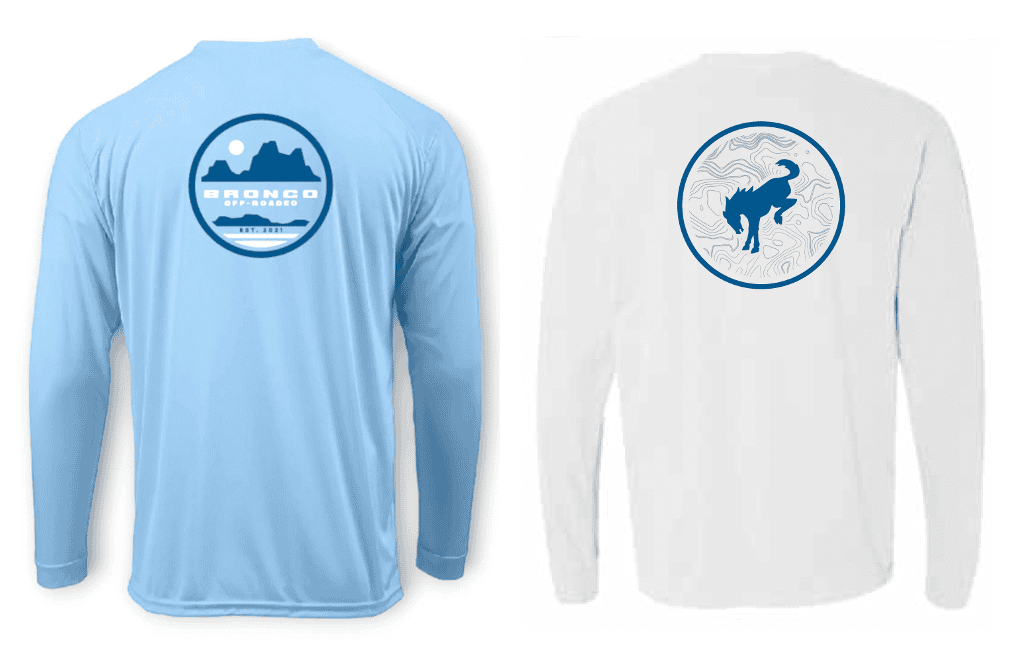 two bronco nation long sleeve sun shirts